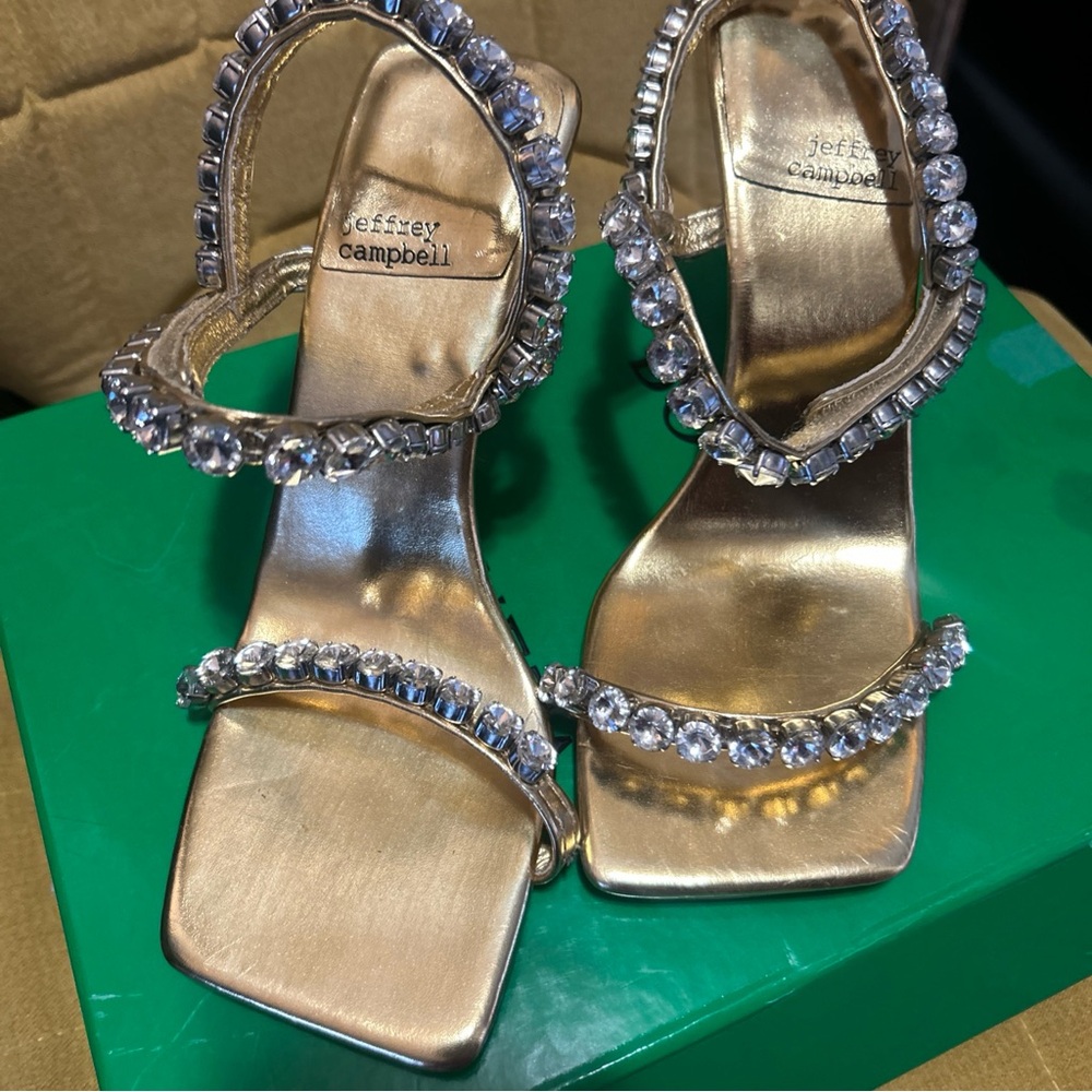 Jeffrey Campbell Gold Crystal Heel 6.5